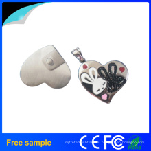 Пользовательские печать логотипа Heart Shape Gift Jewelry USB Flash Drive